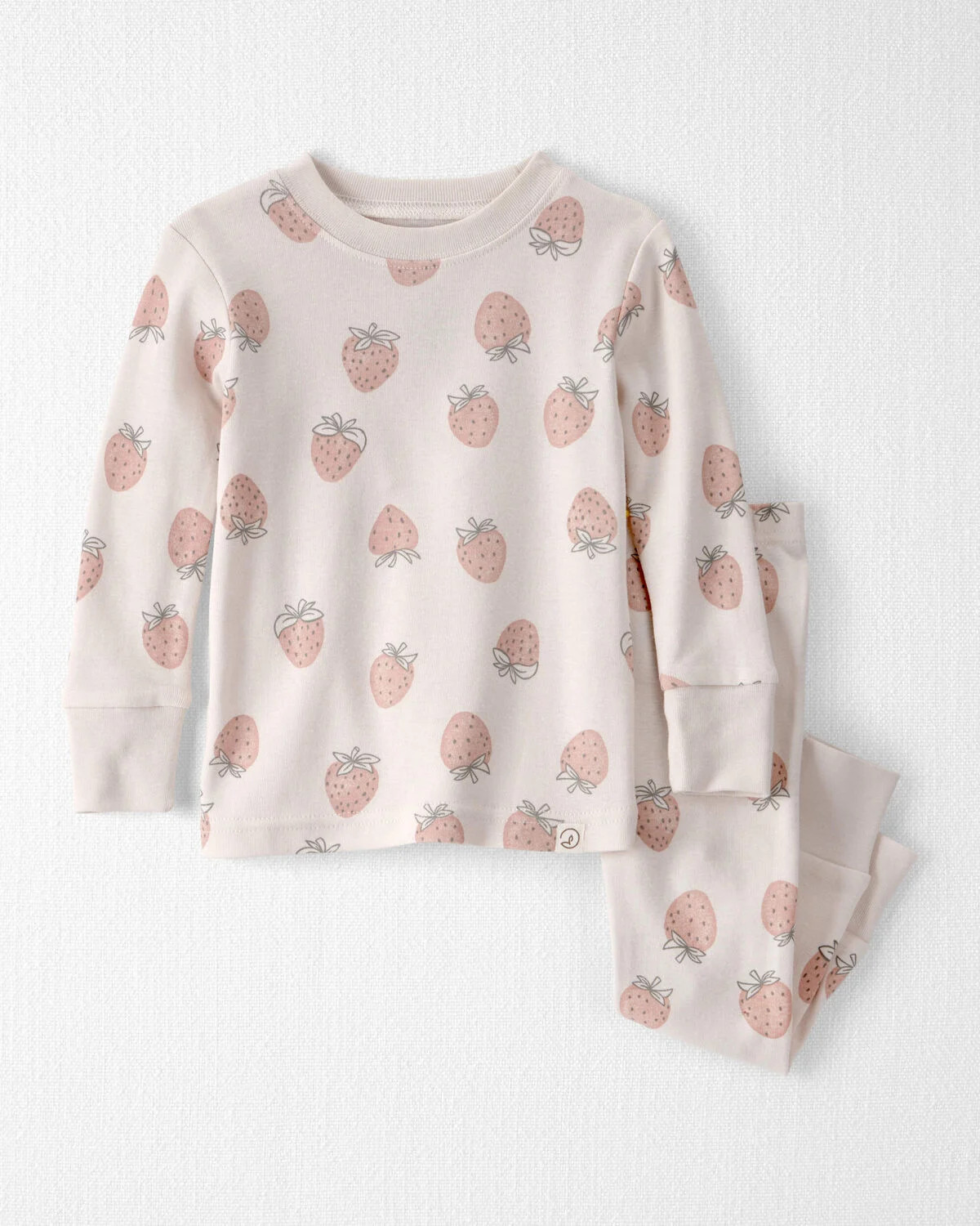 Baby Girl 2-Piece Organic Cotton Ribbed Pajama Set in Strawberry Print | Carter's Inc