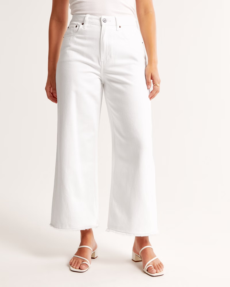 Curve Love High Rise Cropped Wide Leg Jean | Abercrombie & Fitch (US)
