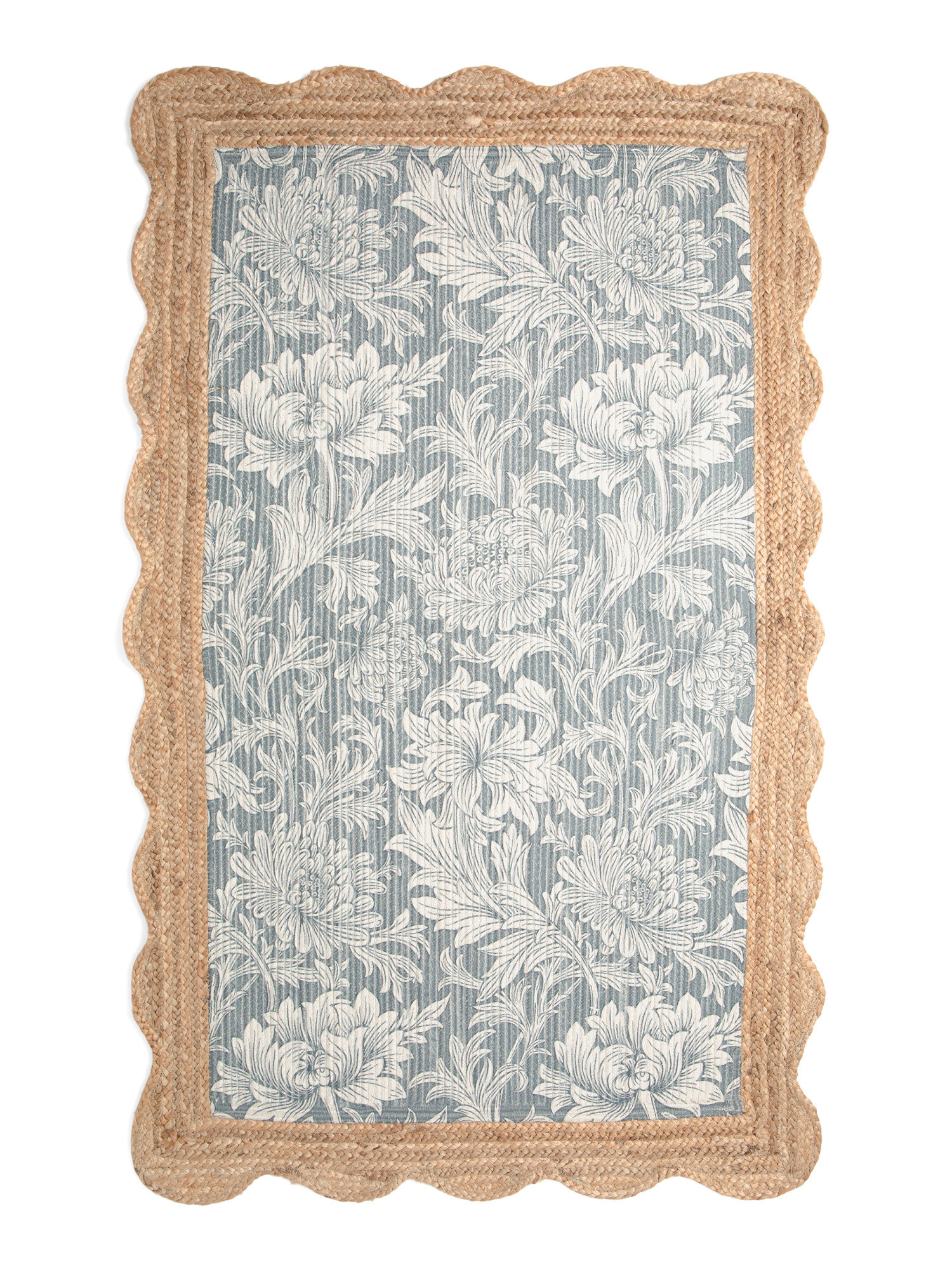27x45 Chrysanthemum Floral Printed Jute Runner | TJ Maxx