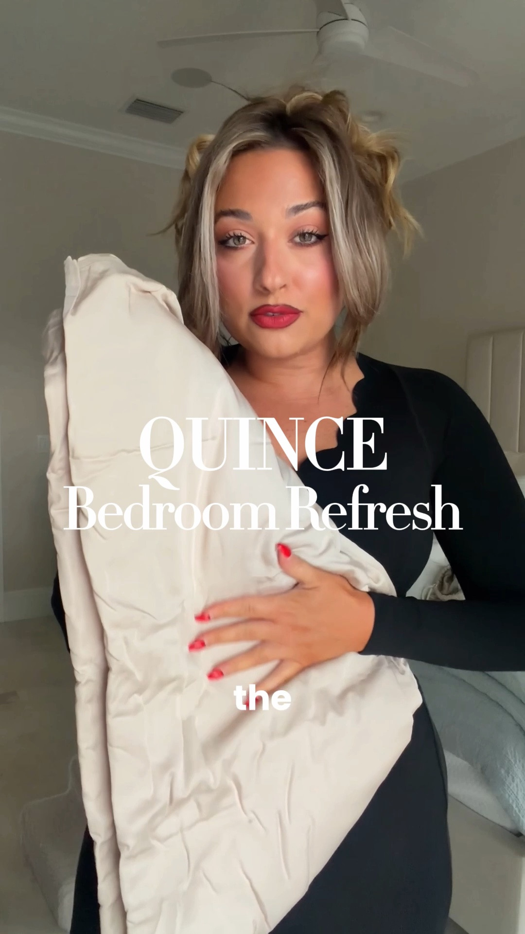 My cozy comfy bedding! The sheets are the softest things I’ve ever felt and non toxic from @Quince and the king sized feather pillow is SO fluffy! Other bedding from @Target everything is a size king!

#LTKdayinmylife #LTKHome #LTKvlog