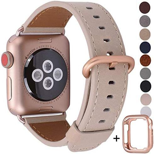 JSGJMY Leather Band Compatible with Apple Watch 38mm 40mm 42mm 44mm Women Men Strap for iWatch SE... | Amazon (US)