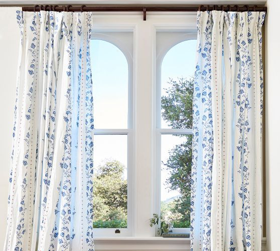 Gracie Printed Pleated Curtain | GreenRow