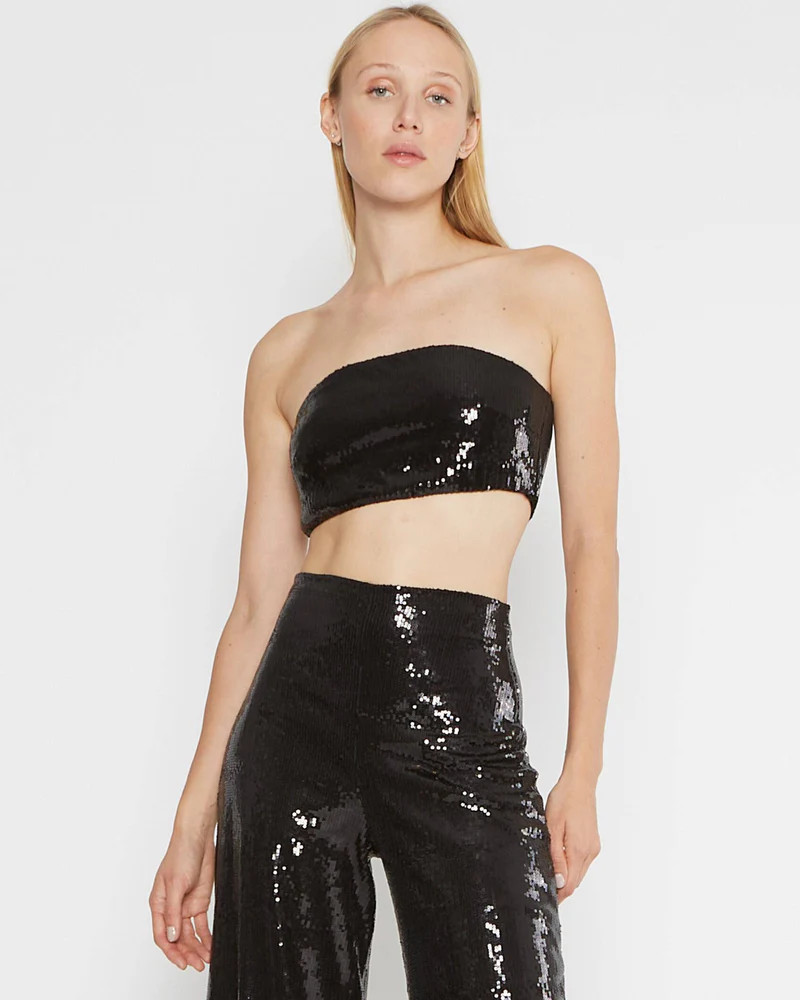 Black Sequin Bandeau Top | Ripley Rader