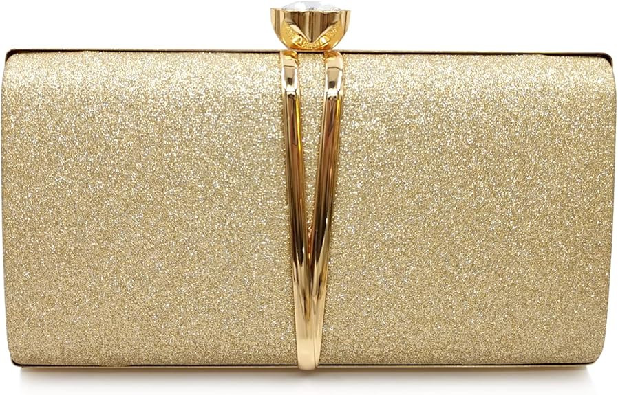 Evening Bag Clutch Purses Women Wedding Party Bridal Handbag with Chain | Amazon (US)