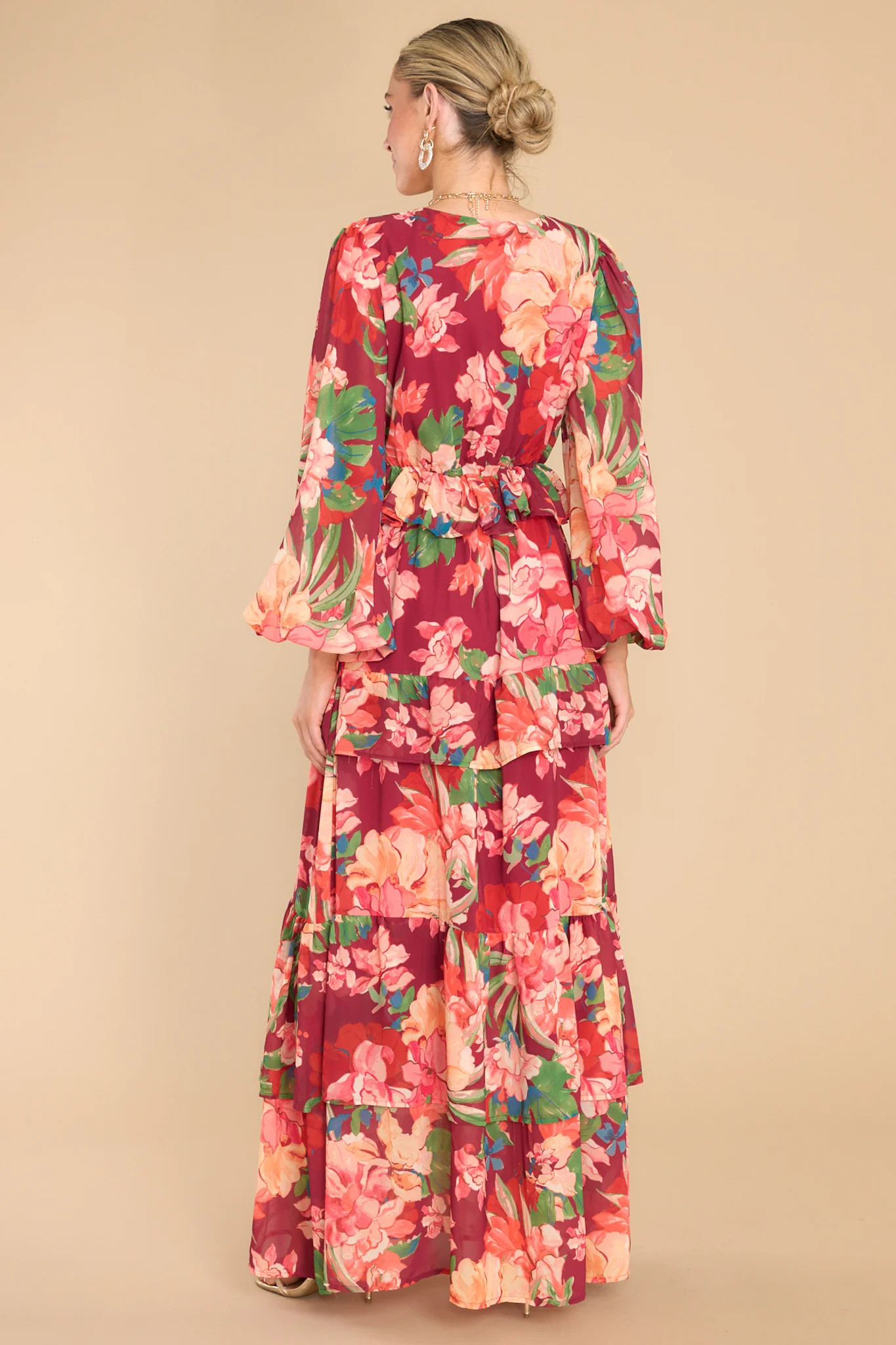 Dance Off Burgundy Multi Maxi Dress | Red Dress 