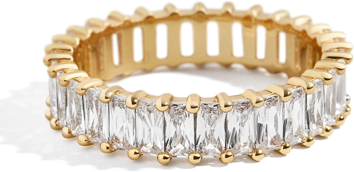 BaubleBar Mini Alidia Cubic Zirconia Gold-Plated Brass Ring | Amazon (US)