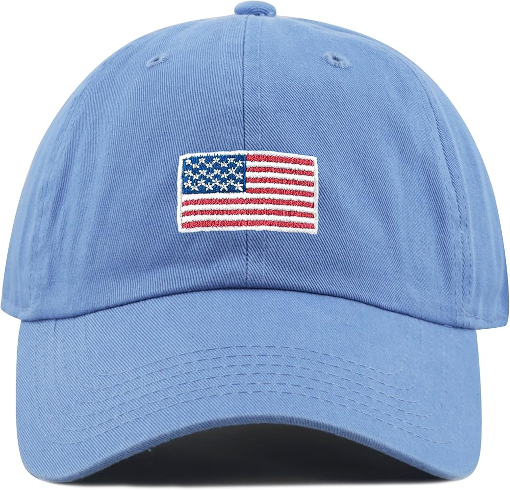 USA Flag & Embroidery Premium 100% Cotton Low Profile Adjustable Baseball Dad Cap | Amazon (US)
