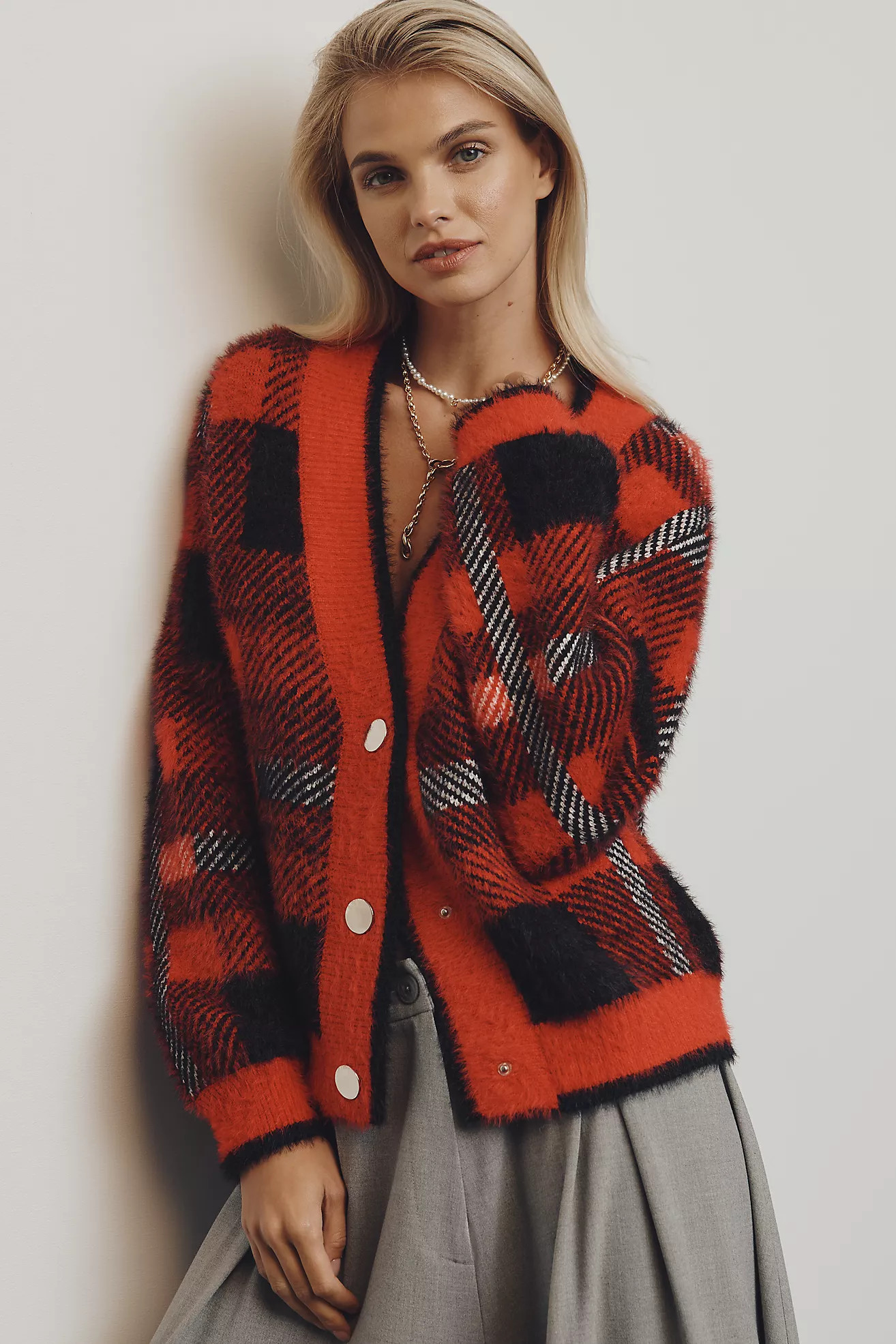 English Factory Checked Cardigan Sweater | Anthropologie (US)