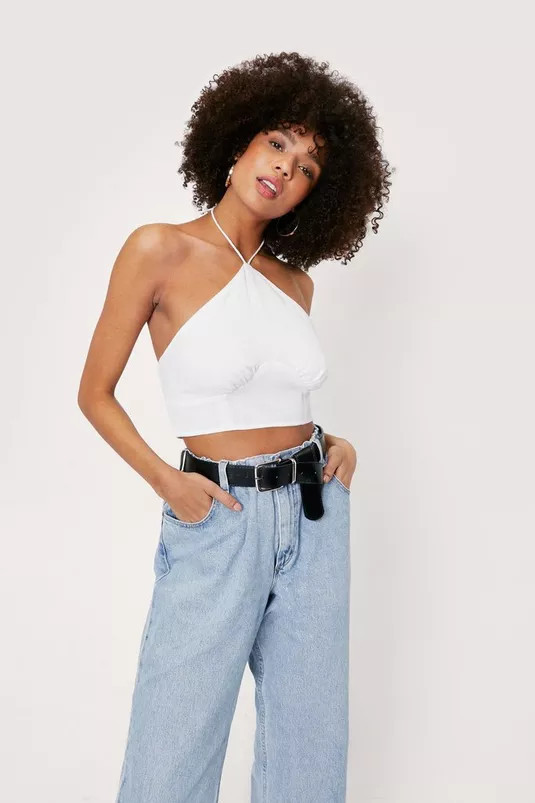 Halter Neck Gathered Crop Top | Nasty Gal (US)