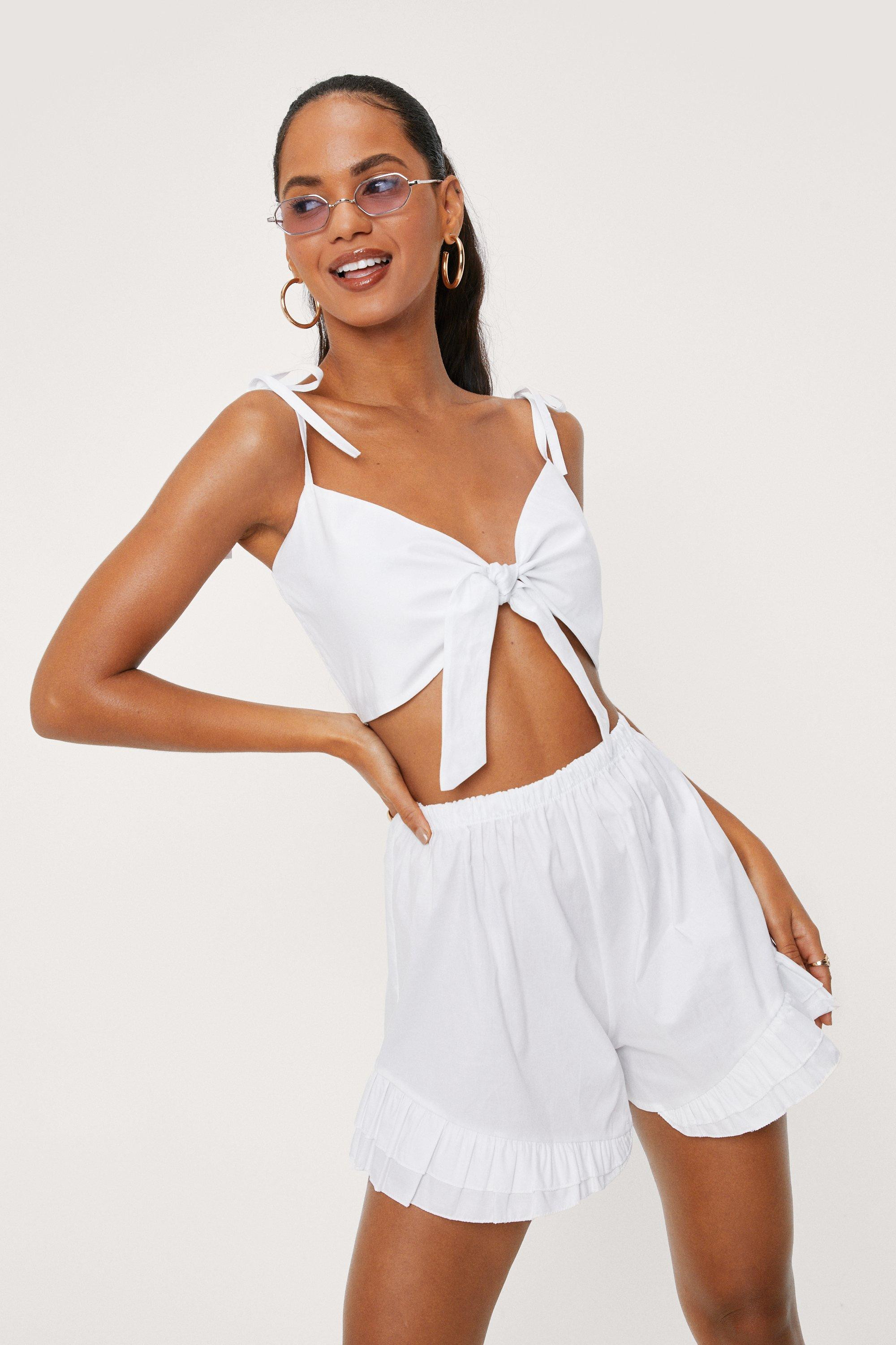 Tie Front V Neck Bralette | Nasty Gal (US)