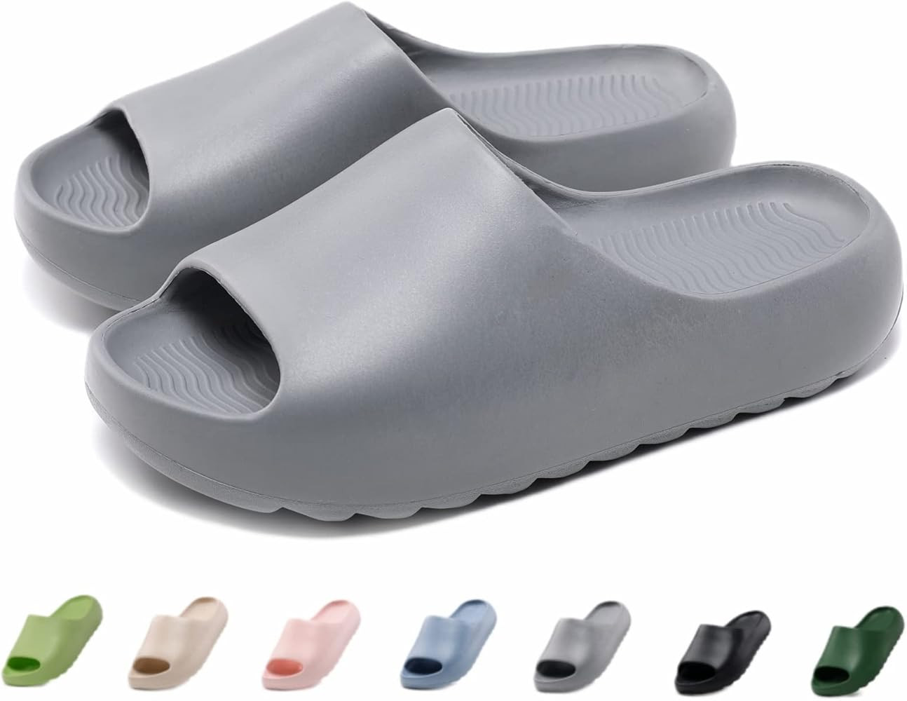 Cloud Slides for Women Men Kids, Pillow Slippers Comfy Non-Slip Soft Waterproof Bathroom Shower S... | Amazon (US)