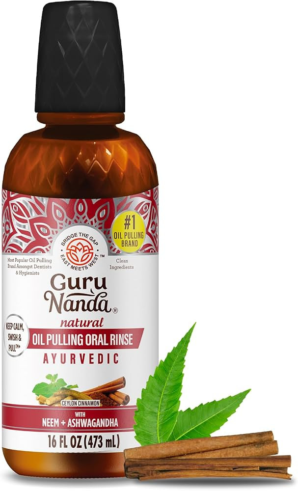 GuruNanda Ashwagandha Oil Pulling (16 Fl Oz) - 100% Pure Blend of Coconut with Essential Oils & V... | Amazon (US)