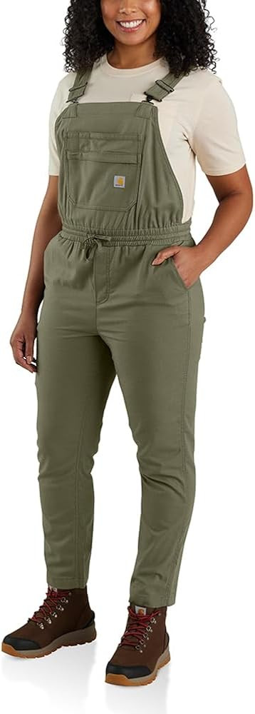 Amazon.com: Carhartt Women's Force Relaxed Fit Ripstop Bib Overall, Dusty Olive, Medium/Tall : Cl... | Amazon (US)