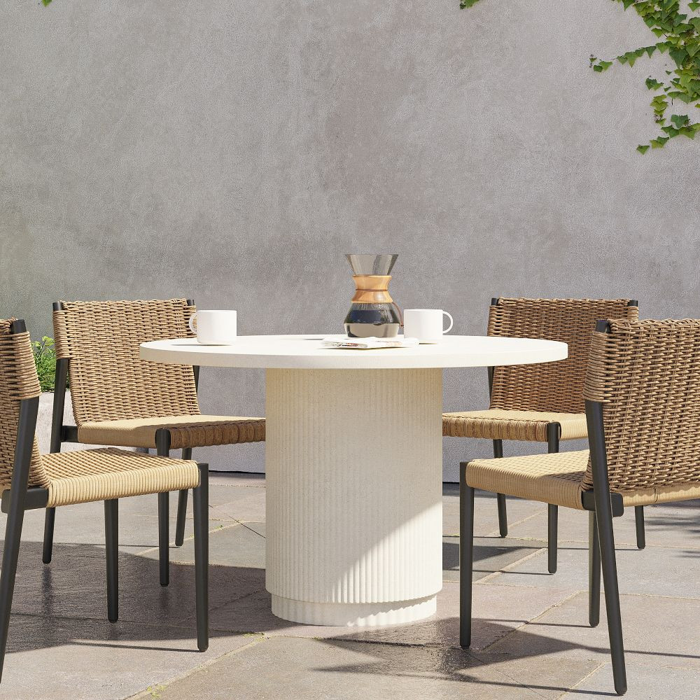Fluted Indoor/Outdoor Bistro Table (44") | West Elm (US)