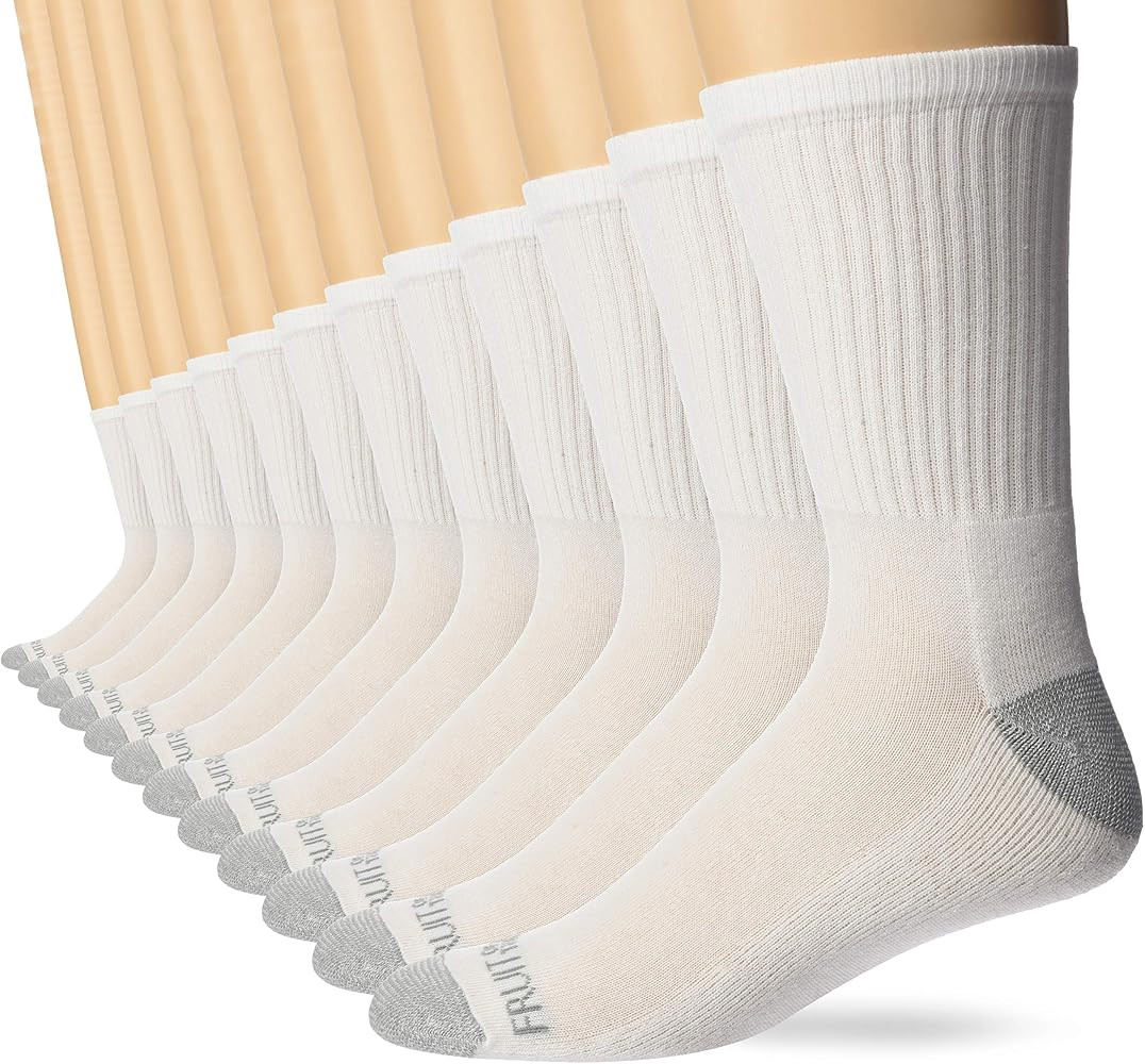 Fruit of the Loom mens Dual Defense Crew Socks 12 Pair | Amazon (US)