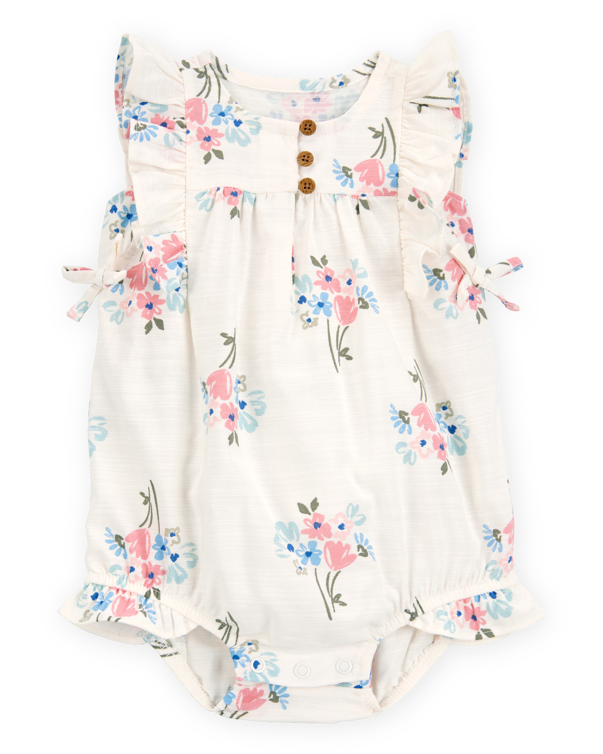 Baby Floral Linen Look-alike Bubble Romper-Ivory - Carter's | Carter's | Carter's Inc