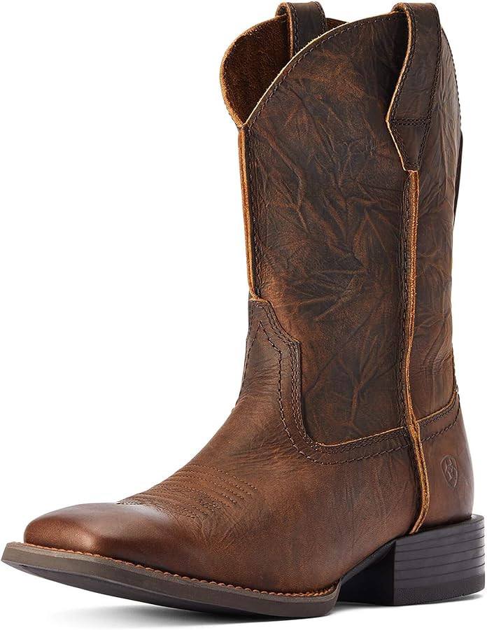 Ariat Mens Sport Rambler Square Toe Pull On Casual Boots Mid Calf - Brown | Amazon (US)