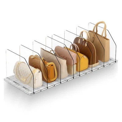 Purse Organizer For Closet, Adjustable Clear Handbag Storage Holder, Acrylic Purse Organizer For Closet Organization, Shelf Divider, Perfect For Bedro | Wayfair North America