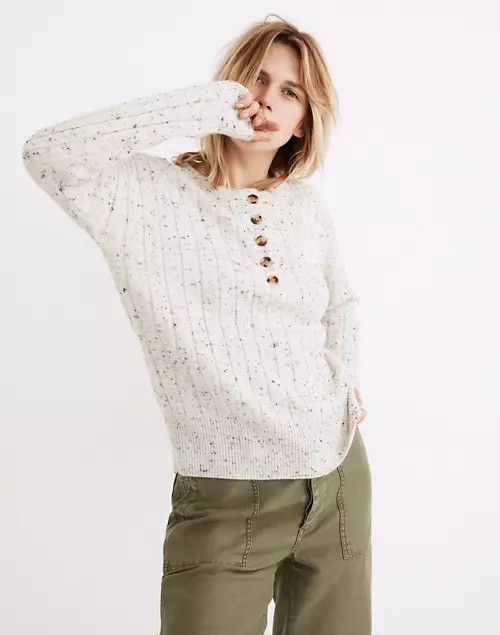 Donegal Bowden Henley Sweater in Coziest Yarn | Madewell