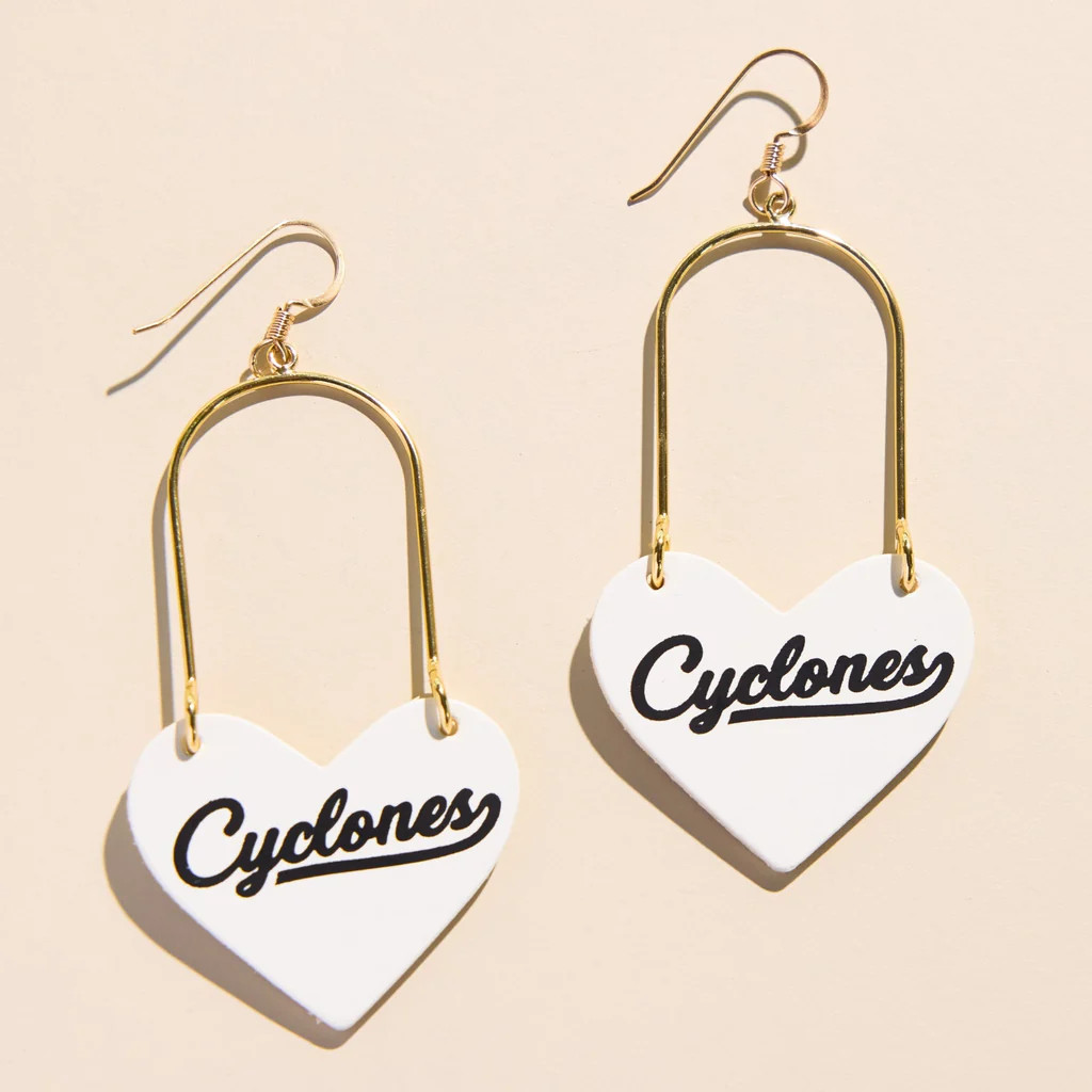 White Iowa State University Cyclones Script Heartthrobs | Nickel and Suede