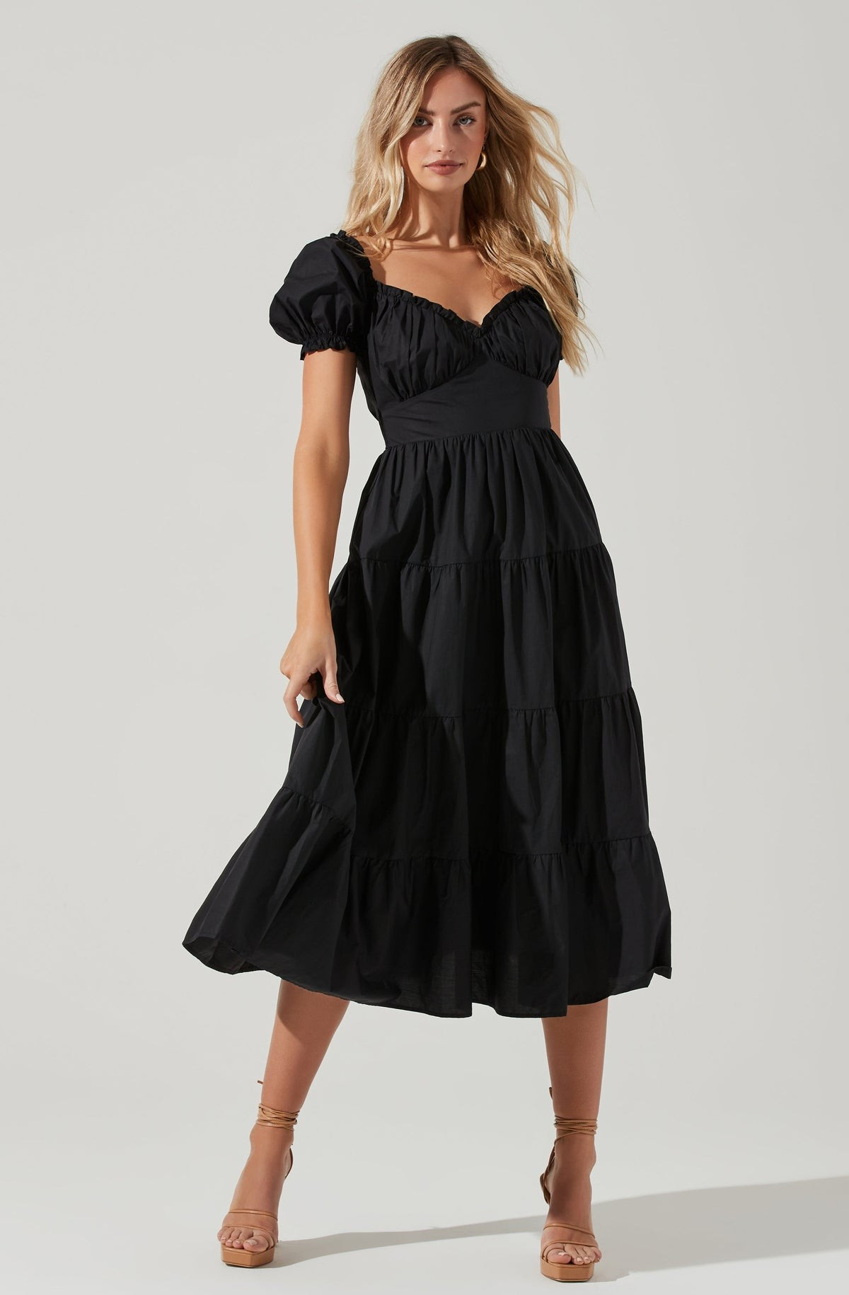 Short Sleeve Cinched Bust Midi Dress | ASTR The Label (US)
