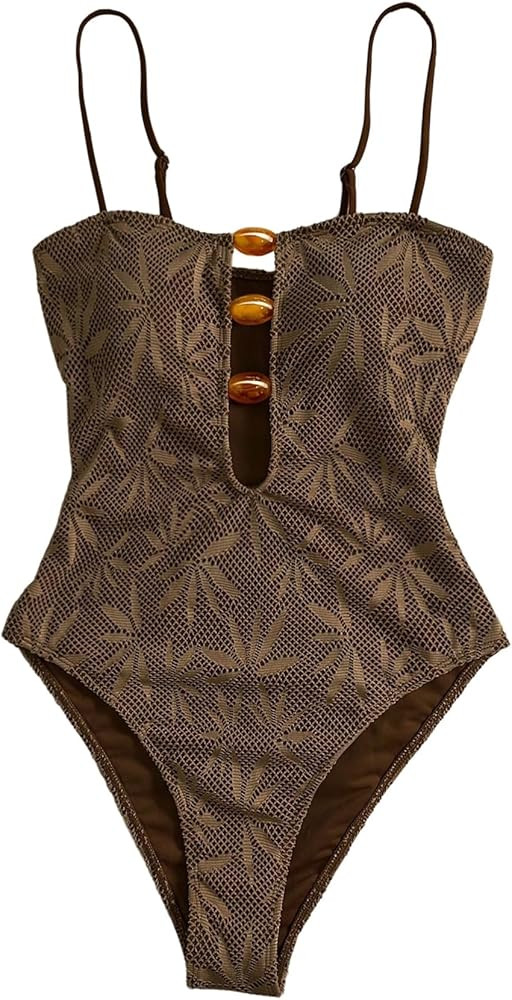 SOLY HUX Women's One Piece Swimsuit Cutout Bathing Suits High Cut Swimwear Vacation Cruise Wear | Amazon (US)