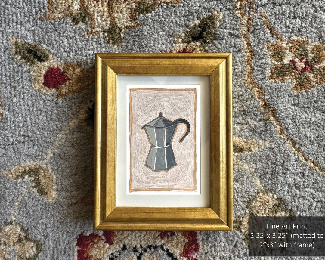 Moka Pot Art Print: Espresso Painting, Framed Miniature (2.25x3.25) - Etsy | Etsy (US)
