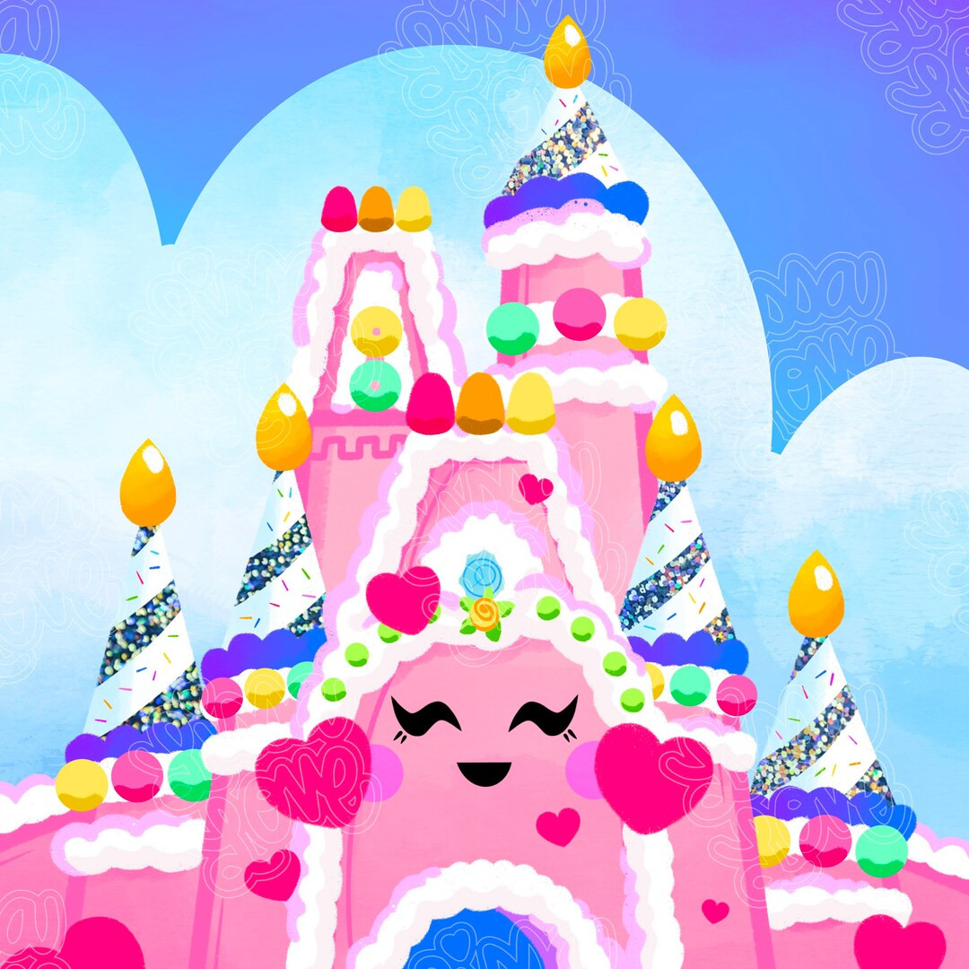 Pink Birthday Cake Castle Art Print Inspired by Cinderella Castles 25th Pink Birthday Cake - Etsy | Etsy (US)