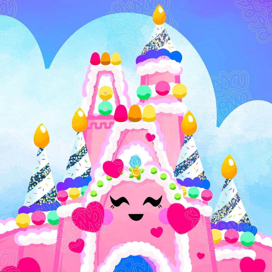 Pink Birthday Cake Castle Art Print Inspired by Cinderella Castles 25th Pink Birthday Cake - Etsy | Etsy (US)