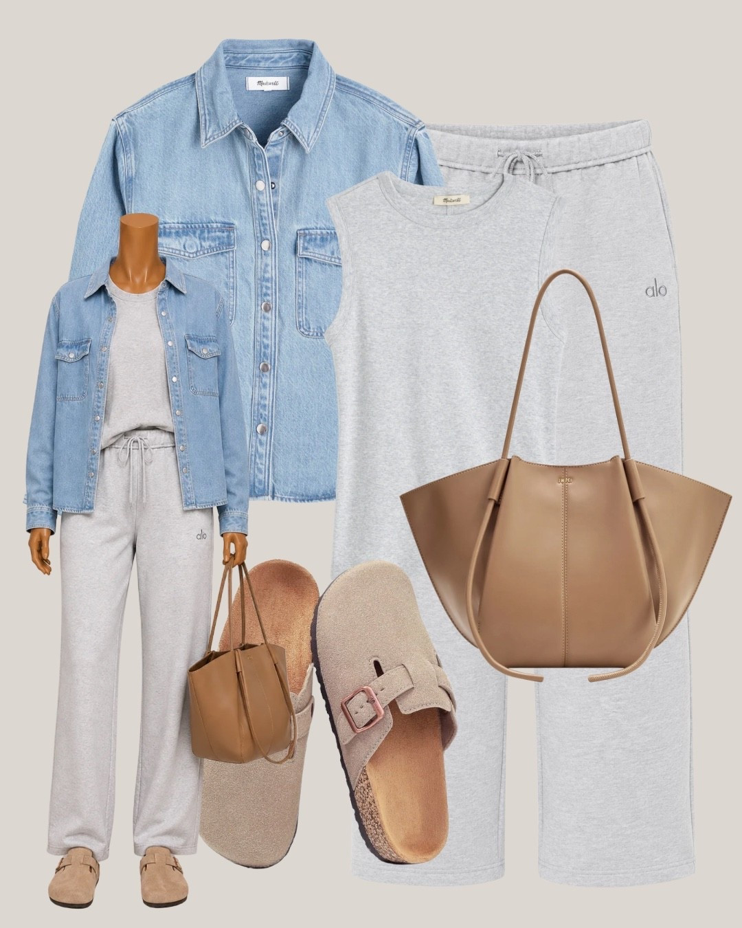 Comfy airport outfit you’ll keep reaching for ☁️🤍

Tags: airport outfit, travel outfit, comfy outfit, casual outfit, athleisure outfit, lounge set, grey sweat set, sleeveless tank top, sweatpants, oversized denim shirt, light wash denim, taupe clogs, suede clogs, neutral outfit, brown tote bag, minimalist style, capsule wardrobe, everyday outfit, fall outfit, spring outfit, comfy chic, bosslady outfits

#LTKstyletip #LTKshoes #LTKbag