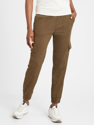 Petite Twill Utility Jogger | Banana Republic (US)