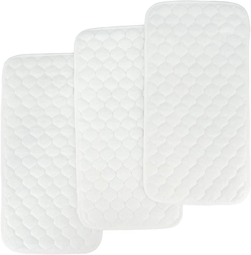 BlueSnail Bamboo Quilted Thicker Waterproof Changing Pad Liners, 3 Count (Snow White) | Amazon (US)