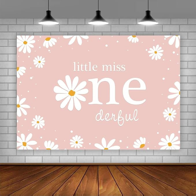 Lofaris Retro Daisy First Birthday Backdrop for Girls Birthday Decorations Background Little Miss... | Amazon (US)