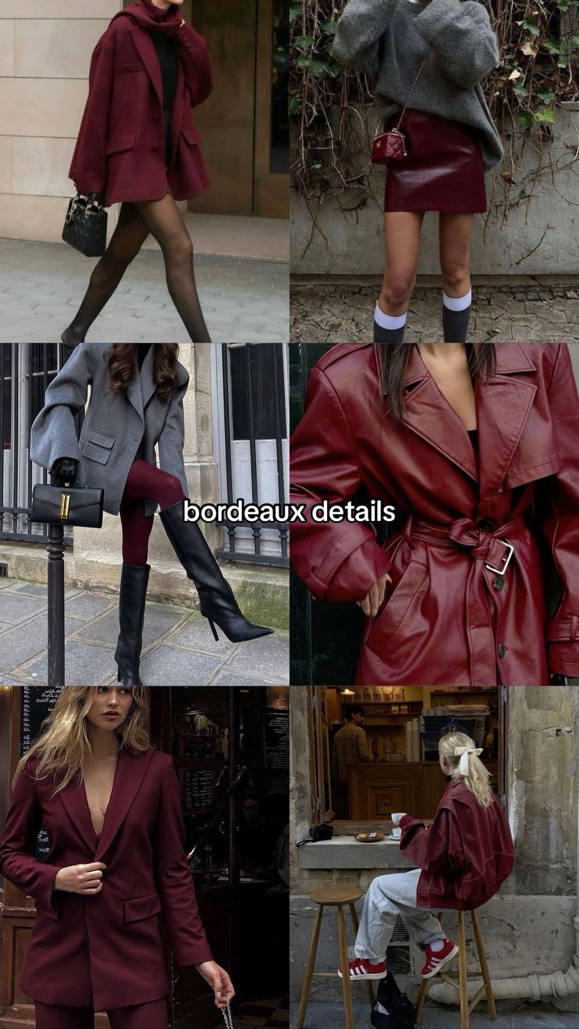 Bordeaux/burgundy is hot for fall! Make it a whole look or just add a pop or two to your outfit with accessories!

Fall trends, Bordeaux, fall outfit inspo 

#LTKStyleTip #LTKSeasonal