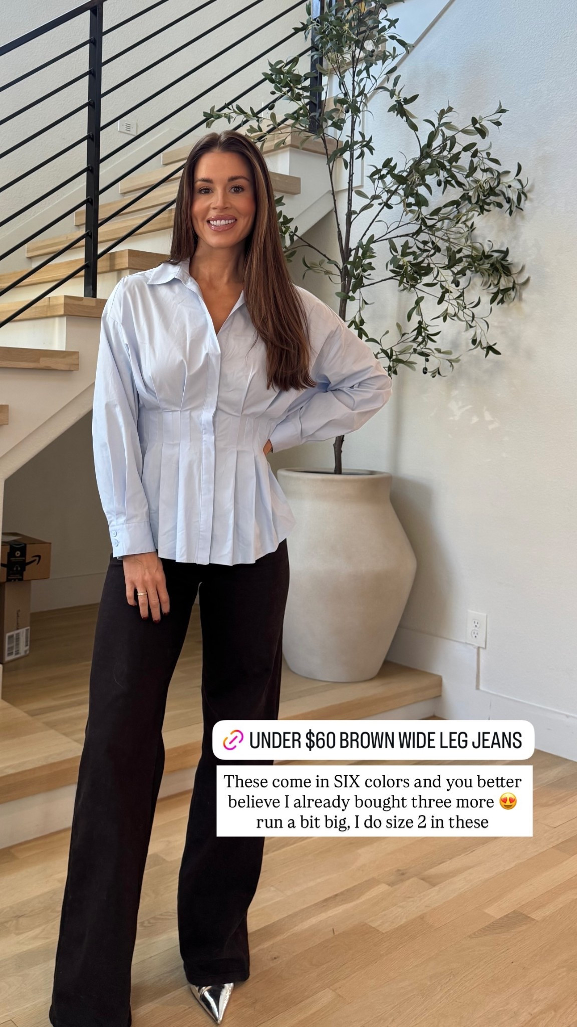 These under $60 brown wide leg jeans come in SIX colors and you better believe I already bought three more! run a bit big, I do size 2 in these!

#LTKootd #LTKgrwm #LTKdayinmylife