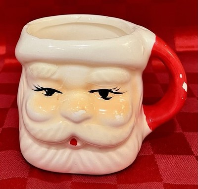 Vintage Santa Face Christmas Ceramic  Mug Eyes Open, Rosy Cheeks MCM | eBay US