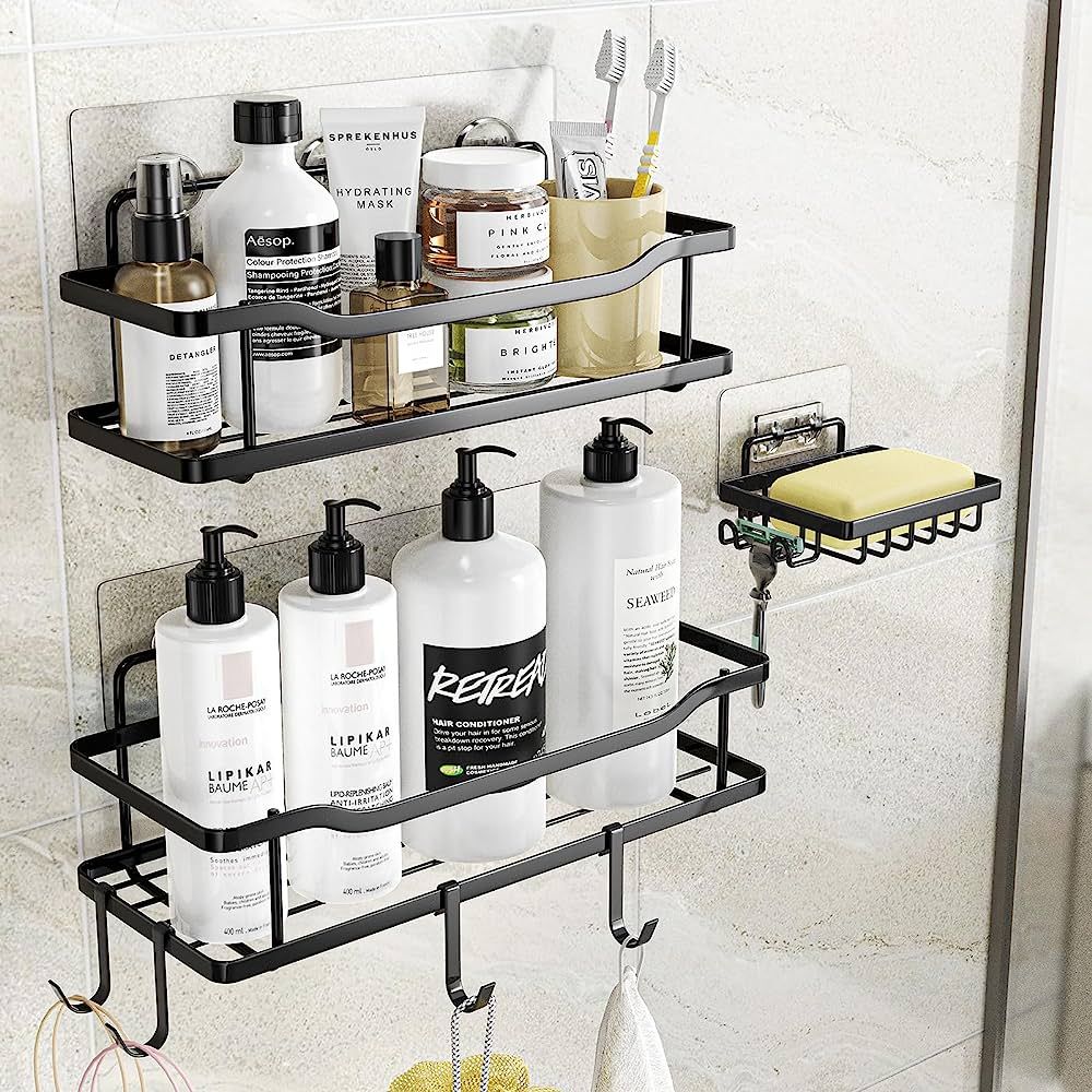OMAIRA Shower Caddy /Organizer Adhesive Shower Shelf, Rustproof No Drilling SUS304 Stainless Stee... | Amazon (US)
