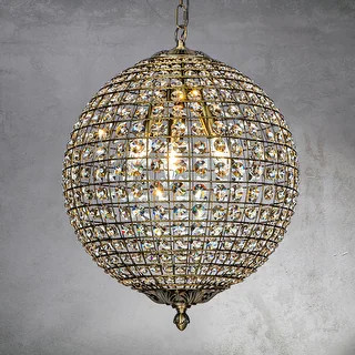 CraftHome Vintage Globe Crystal Chandelier in Antique bronze - Bed Bath & Beyond - 37222807 | Bed Bath & Beyond