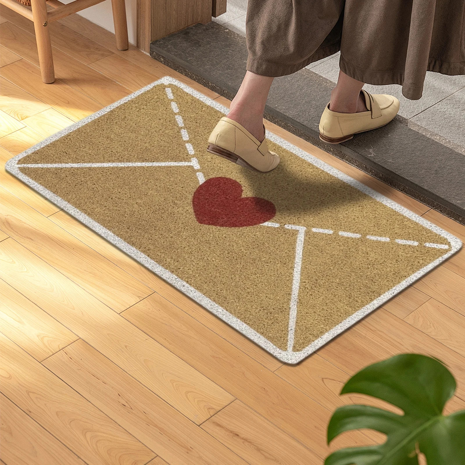 Valentine Rug, Valentine Outdoor Rug, Envelope Heart Artificial Coir Door Mat, Red Love Heart Wel... | Walmart (US)