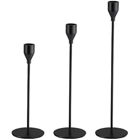 Set of 3 Candle Holders Black Taper Candlesticks Wedding Dinning Party Table Decorative Candelabra M | Amazon (CA)