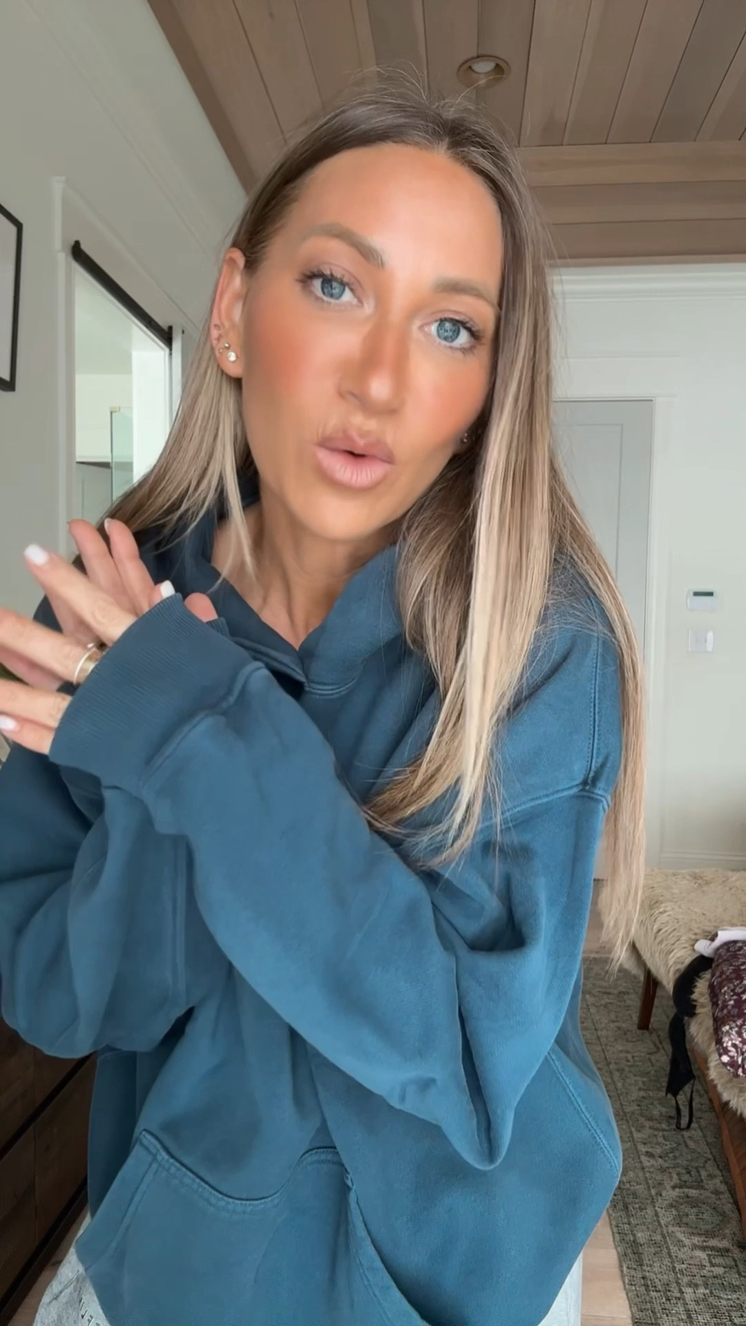 M blue hoodie
S all tanks
L in the sweater (blue is currently sold out, I’m sorry! I linked a similar one just in case). 


#LTKFindsUnder50 #LTKootd #LTKSaleAlert