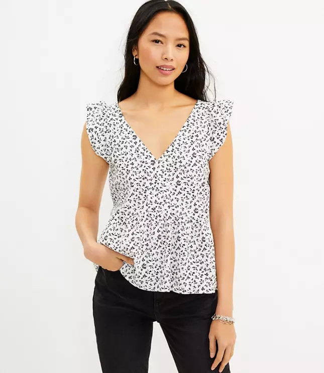 Flutter Peplum Top | LOFT