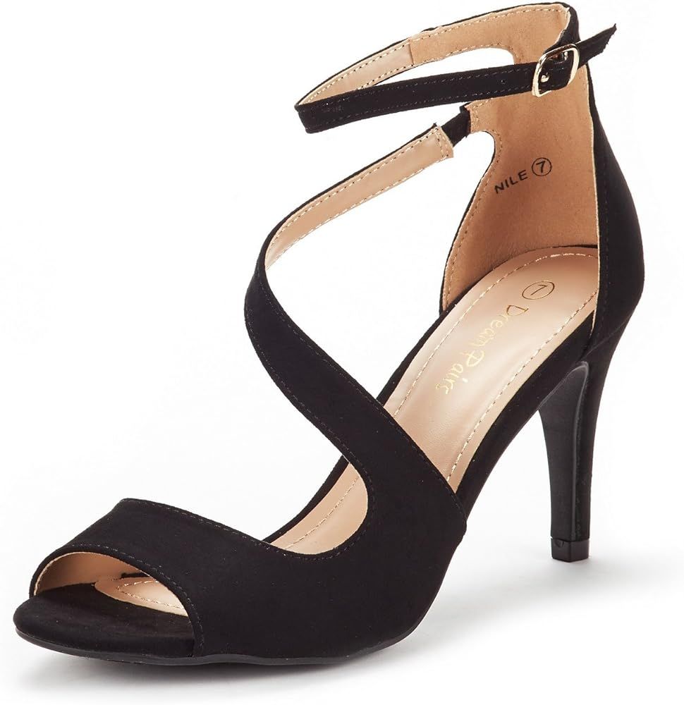DREAM PAIRS Women's NILE Fashion Stilettos Open Toe Pump Heel Sandals | Amazon (US)