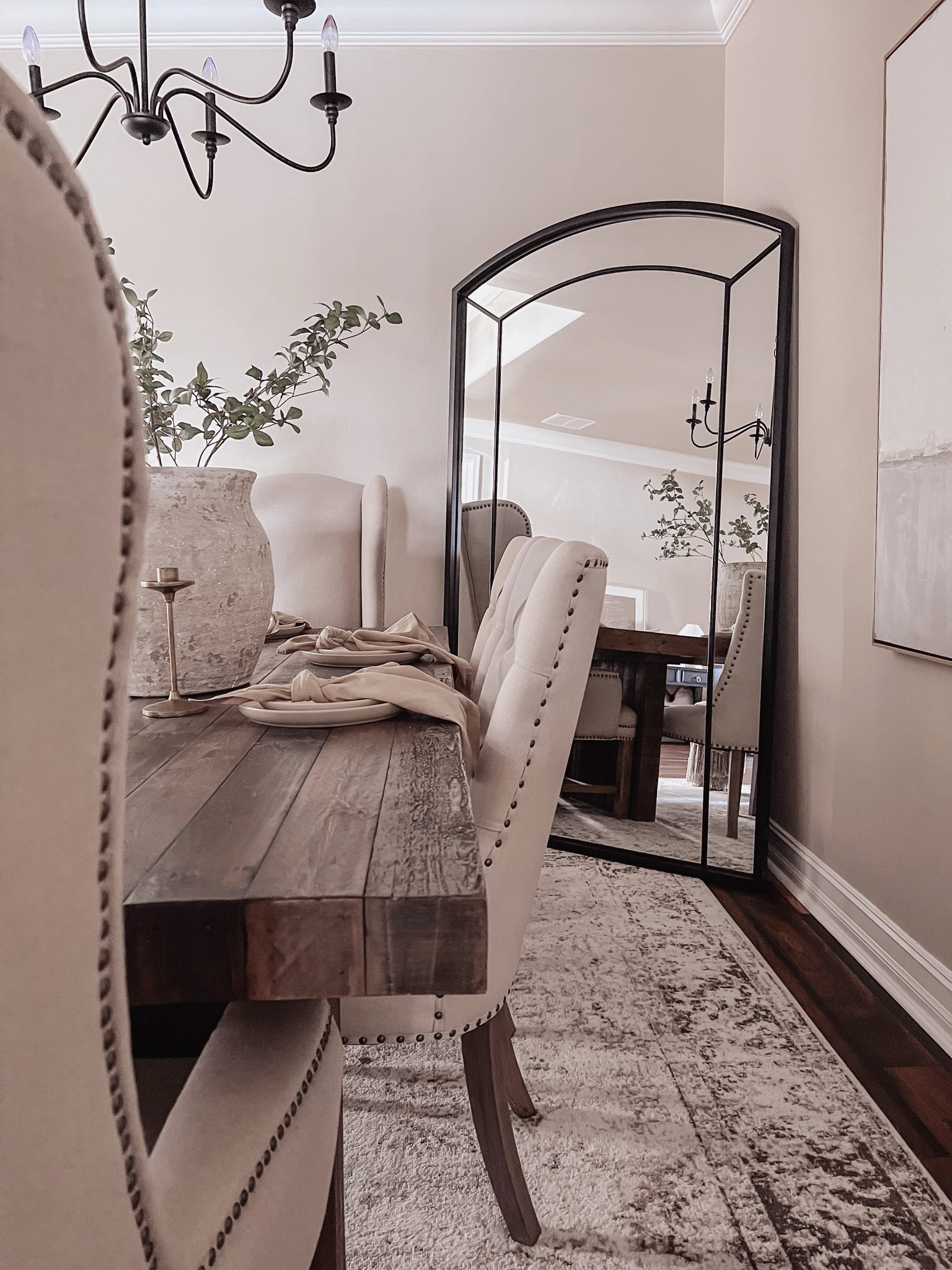 Dining room
Dining room decor
Area rug
Table
Dining room table
Chair
Dining chair
Floor mirror
Mirror
Vase
Pottery Barn
Crate & Barrel


#LTKhome