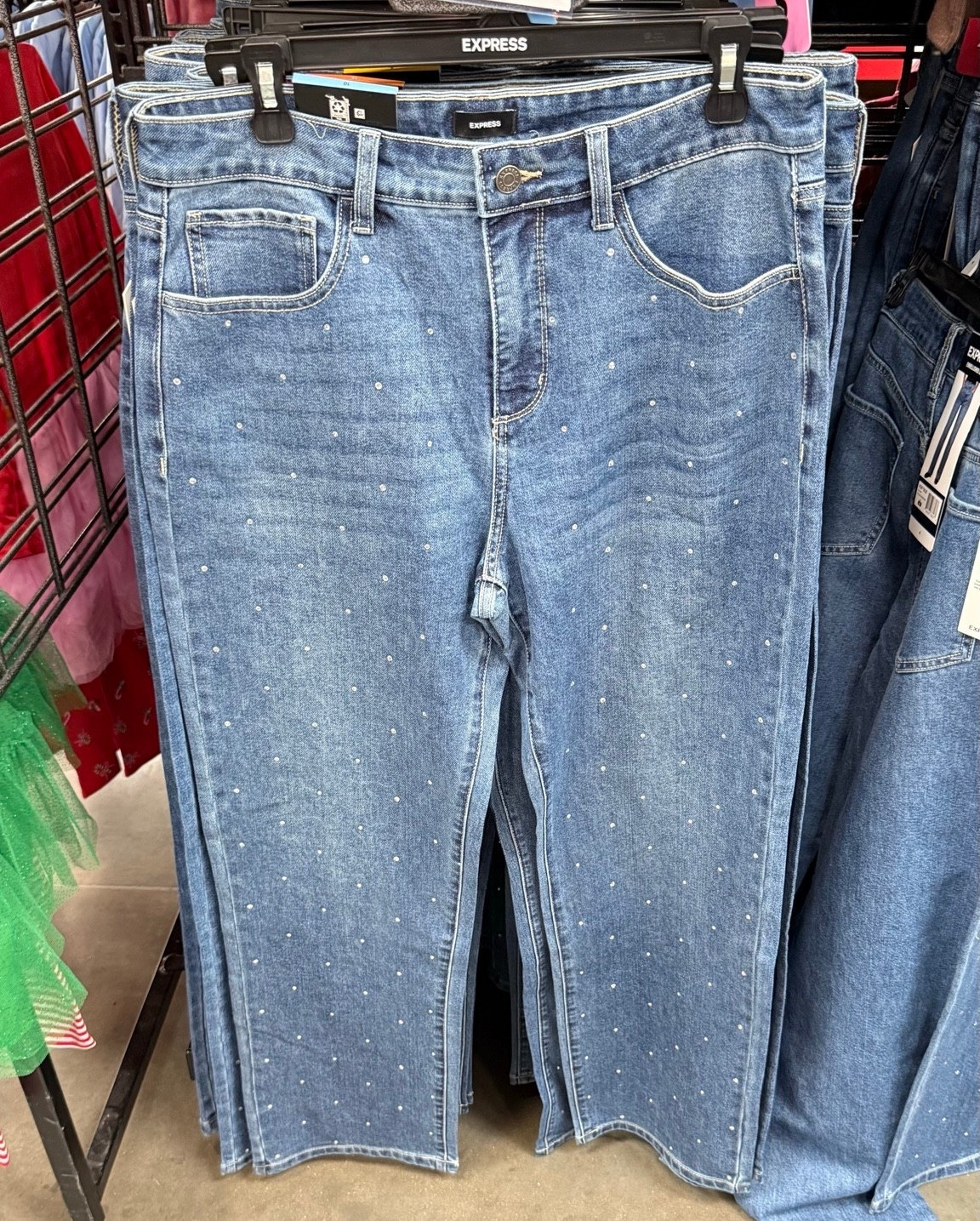 Express Embellished Rhinestone Jeans

Add sparkle to your outfit with these rhinestone-embellished jeans. Perfect for holiday parties, date nights, or a night out.
rhinestone jeans women, Express jeans, embellished denim, holiday outfit idea, sparkly fashion, Sam’s Club finds