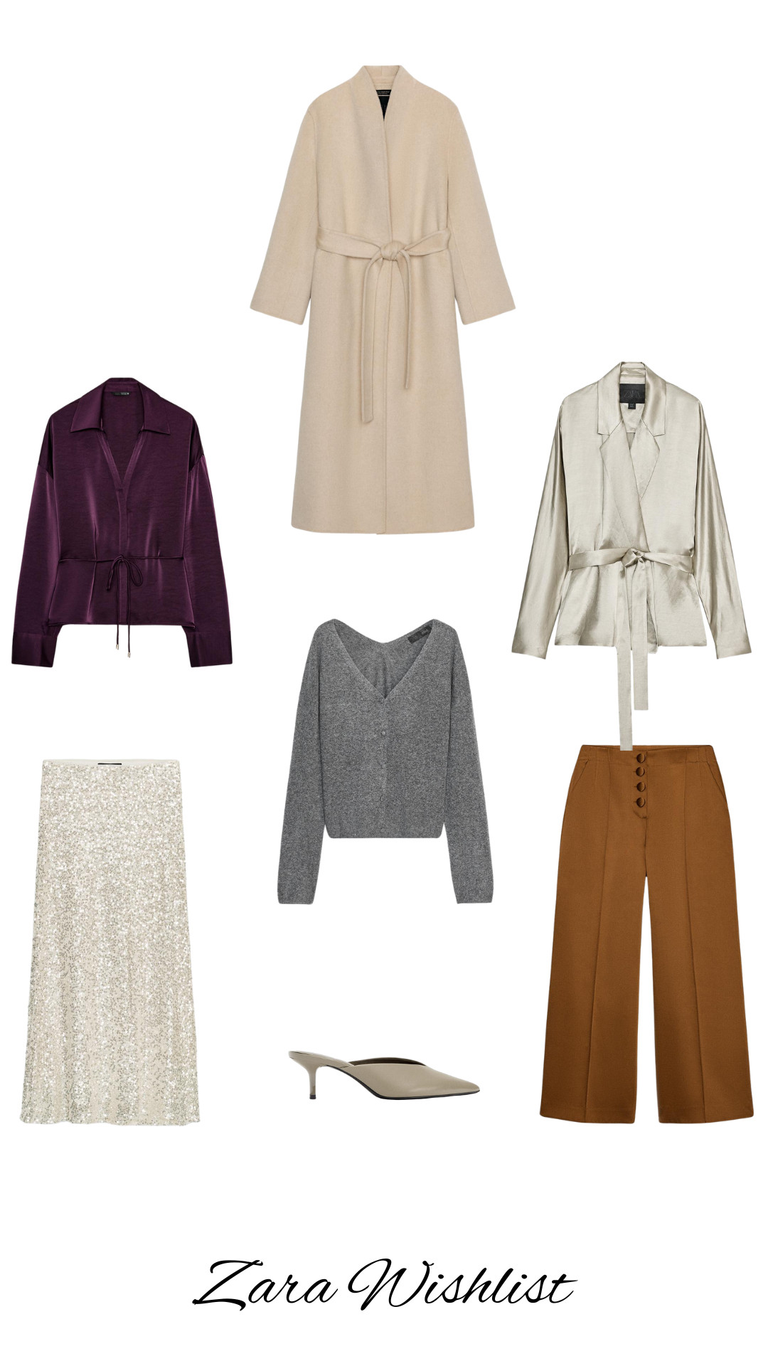 Zara New In, Sequin Midi Skirt, Satin Blouse, Satin Wide-Leg Trousers, Wool & Cashmere Jumper 

 #LTKuk #LTKautumn #LTKstyletip