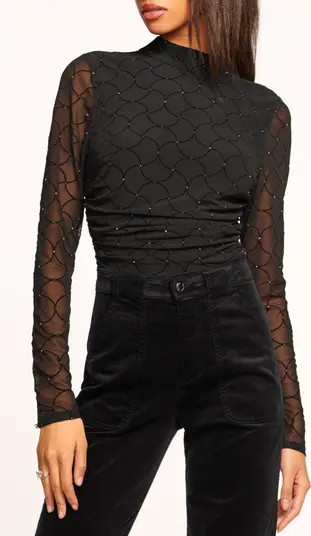 Ramy Brook Opal Stud Sheer Sleeve Top | Nordstrom | Nordstrom