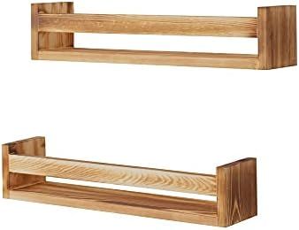 AZL1 Life Concept Set of 2, Rustic Wood Floating Nursery Shelves - Prebuilt Wall Shelves for Deco... | Amazon (US)