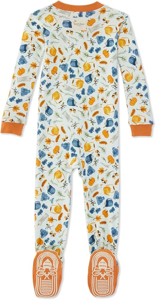 Burt's Bees Baby baby-girls Unisex Pajamas, Zip-front Non-slip Footed Sleeper Pjs, Organic Cotton | Amazon (US)