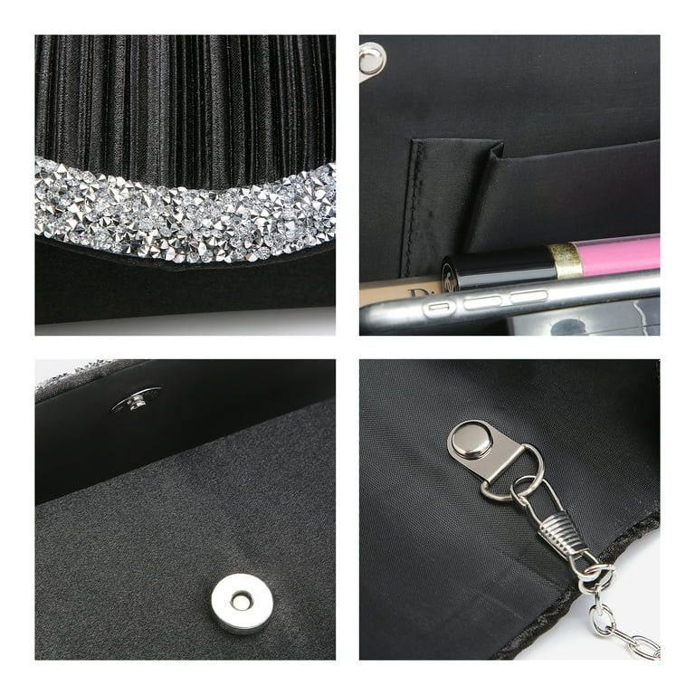 Dasein Women Satin Evening Bags Rhinestone Clutch Purses for Wedding Party Formal Dressy Handbag ... | Walmart (US)